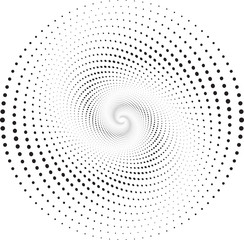 Dotted Halftone Vector Spiral Pattern or Texture