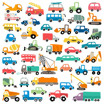 Cartoon cars vector set