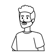 young man with beard character