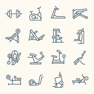 Gym Line Icon Set