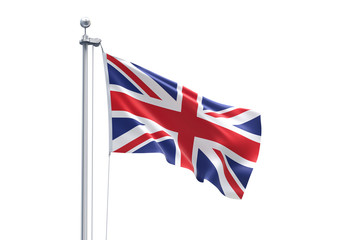 Fototapeta na wymiar 3D Rendering of United Kingdom Flag is Waving in the Sky - 3d illustration