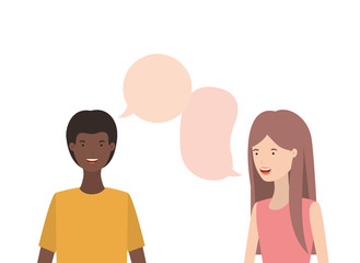 couple with speech bubble avatar character