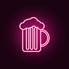 beer glass icon. Elements of Web in neon style icons. Simple icon for websites, web design, mobile app, info graphics