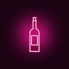 a bottle of wine icon. Elements of Web in neon style icons. Simple icon for websites, web design, mobile app, info graphics