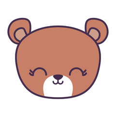 head of cute bear animal isolated icon