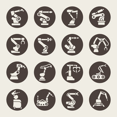 Robotic arm vector icons et