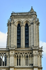 Fototapeta na wymiar tower of the Cathedral of Notre-Dame in Paris, France.