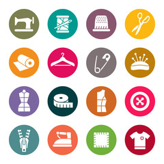 Sewing vector icon set