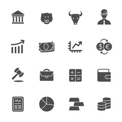 Stock exchange vector icon set