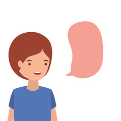 young man with speech bubble avatar character