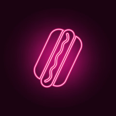 hot dog icon. Elements of Web in neon style icons. Simple icon for websites, web design, mobile app, info graphics