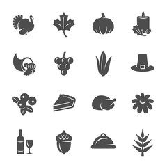 Thanksgiving Day vector icon set