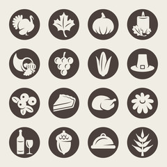 Thanksgiving Day vector icon set