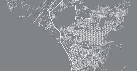 Urban vector city map of Puerto Vallarta, Mexico