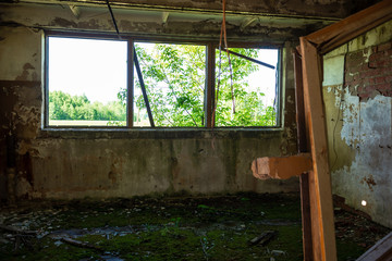 old abandoned farmhouse interior