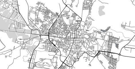 Urban vector city map of San Miguel, Mexico