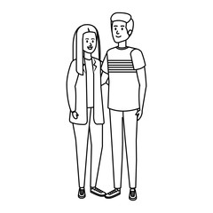 young couple avatars characters