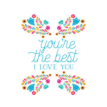 i love you mom label isolated icon