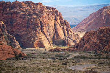 Red mountains at Snow Canyon in Utah - travel photography