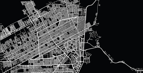 Urban vector city map of Cancun, Mexico