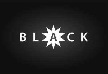 Black, Logotype emblem illustration with star on black background