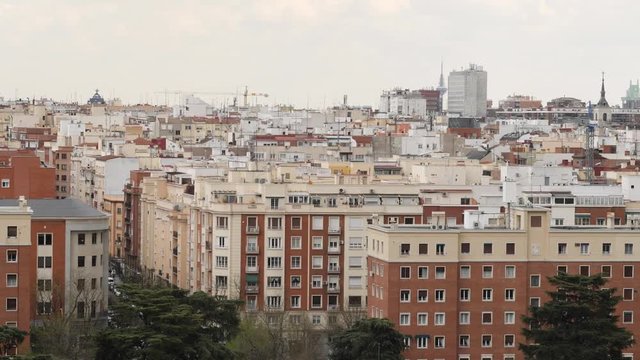 MADRID SPAIN Cityscape view during visiting observation deck tower Moncloa house