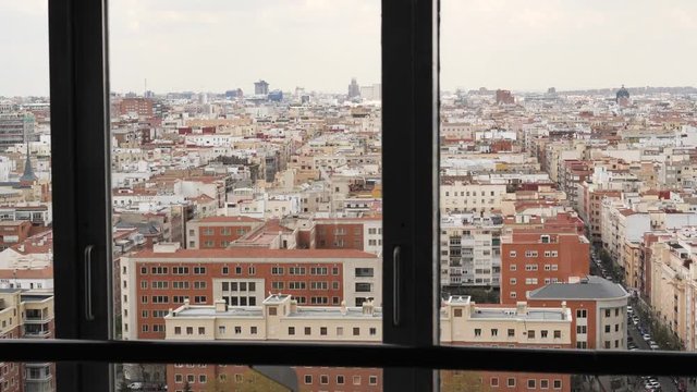MADRID SPAIN Cityscape view during visiting observation deck tower Moncloa house