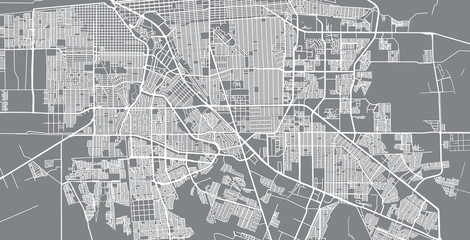 Urban vector city map of Mexicali, Mexico