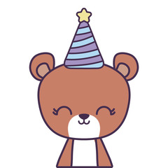 cute bear animal with hat party