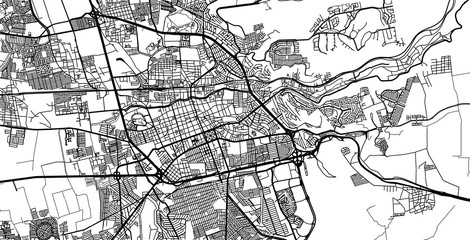 Urban vector city map of Santiago de queretaro, Mexico