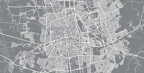 Obraz premium Mapa miasta miejskiego wektor Aguascalientes, Meksyk