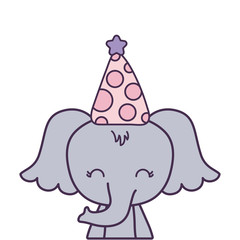 cute elephant animal with hat party