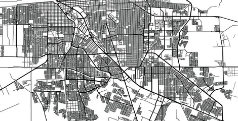 Urban vector city map of Mexicali, Mexico