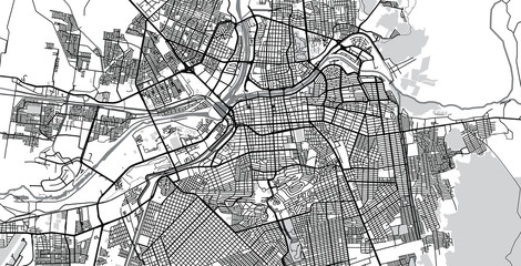 Urban vector city map of Caliacan, Mexico