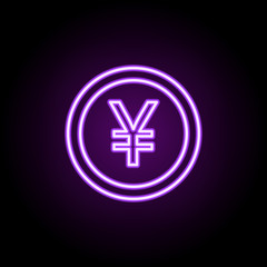 Fototapeta premium yen coin neon icon. Elements of finance and chart set. Simple icon for websites, web design, mobile app, info graphics
