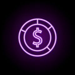 currency shares neon icon. Elements of finance and chart set. Simple icon for websites, web design, mobile app, info graphics