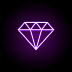 diamond neon icon. Elements of finance and chart set. Simple icon for websites, web design, mobile app, info graphics
