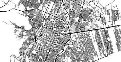 Fototapeta na wymiar Urban vector city map of Saltillo, Mexico