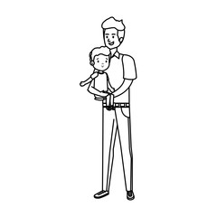 young father with son characters