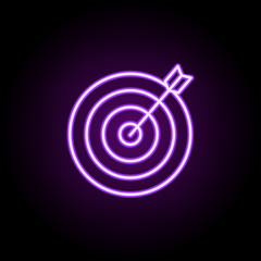 aim neon icon. Elements of finance and chart set. Simple icon for websites, web design, mobile app, info graphics