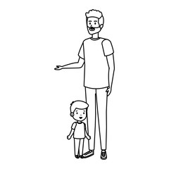 young father with son characters
