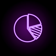pie diagram neon icon. Elements of finance and chart set. Simple icon for websites, web design, mobile app, info graphics