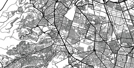 Urban vector city map of Naucalpan, Mexico