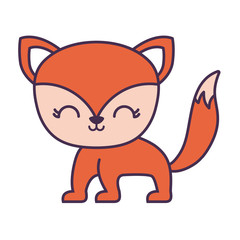 cute fox animal isolated icon