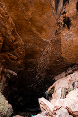 Natural cave formed in the rock in Bolivia