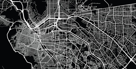 Urban vector city map of Juarez, Mexico
