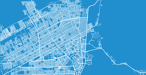 Urban vector city map of Cancun, Mexico