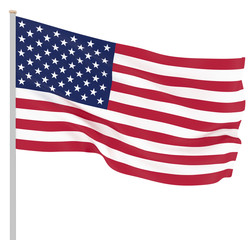 Waving USA flag. 3d illustration for your design. - Illustration