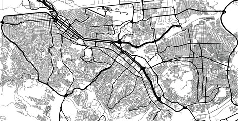 Urban vector city map of Tijuana, Mexico