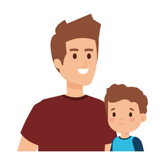 young father with son characters